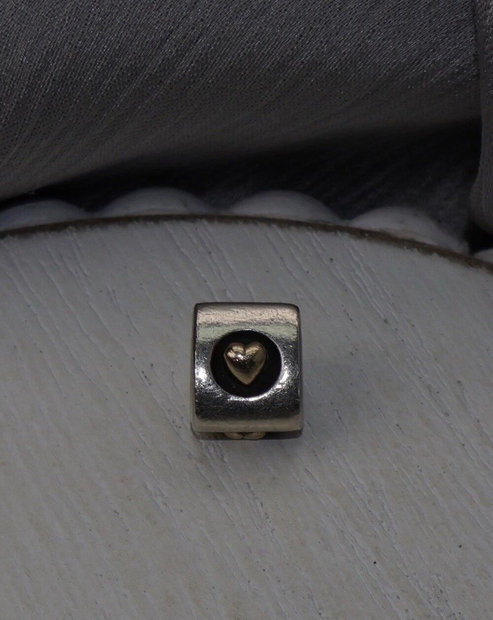 Pandora Sterling Silver “ Heart Of Gold “ 14k Yellow Gold Charm 3G / 0.3in